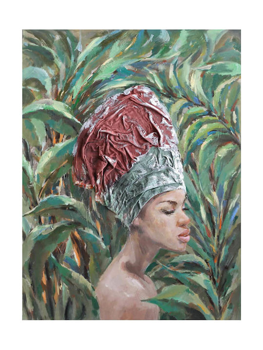 InTheBox Jungle Lady Handmade Πίνακας σε Καμβά 76x100cm