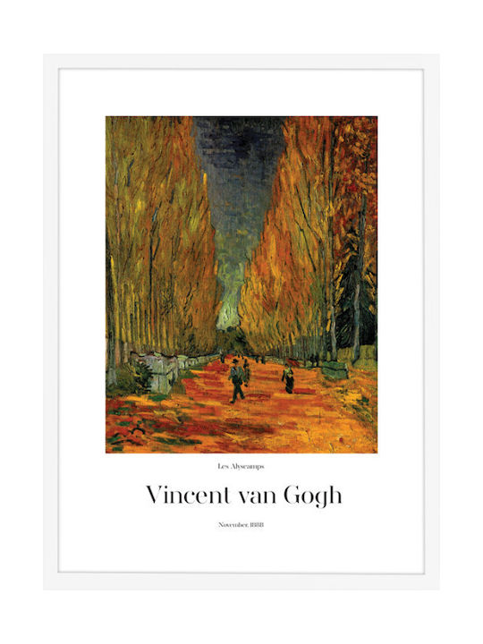 Walls Les Alyscamps Rahmen Kopie von Van Gogh Holz 20x30cm