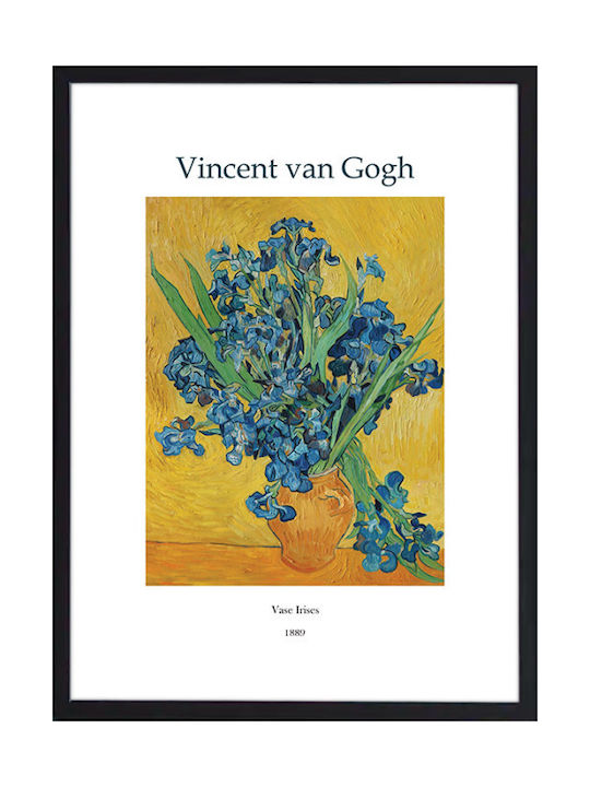 Walls "vase Irises" Rahmen Kopie von Van Gogh Papier 20x30cm