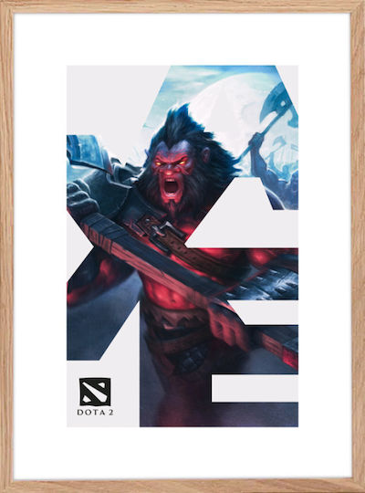 Walls Axe Dota 2 Wooden Natural Frame 60x90 cm