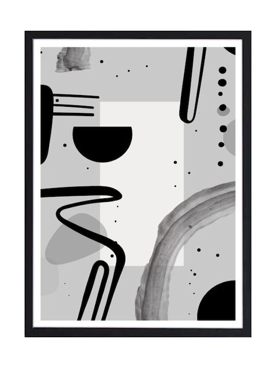 Walls Lines And Dots Frame Wooden black frame 60x90cm