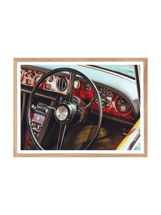 Walls Steering Wheel Rahmen Holz natural frame 20x15cm