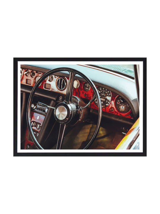 Walls Steering Wheel Rahmen Holz black frame 20x15cm