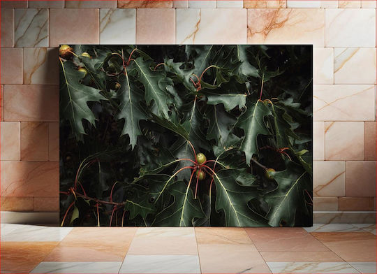 Πίνακας Close-up Oak Leaves Κοντινό Πλάνο Φύλλα Βελανιδιάς 120x80