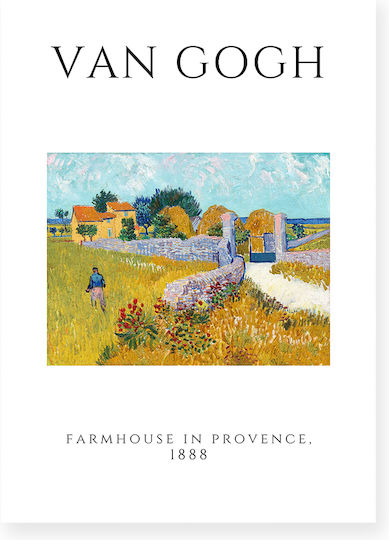 Πόστερ & Κάδρο Van Gogh Farmhouse In Provence Art008 30x40cm Μαύρο Ξύλινο Κάδρο Πόστερ