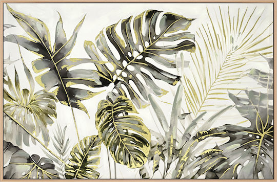 HomeMarkt Tropische Blätter Gemälde auf Leinwand 102x72cm HomeMarkt Tropische Blätter Gemälde auf Leinwand 102x72cm