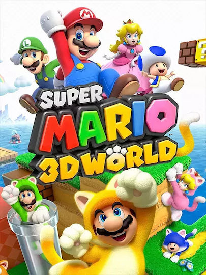Плакат за игри Супер Марио 3D Свят GM182 30см x 40см Естествена дървена рамка