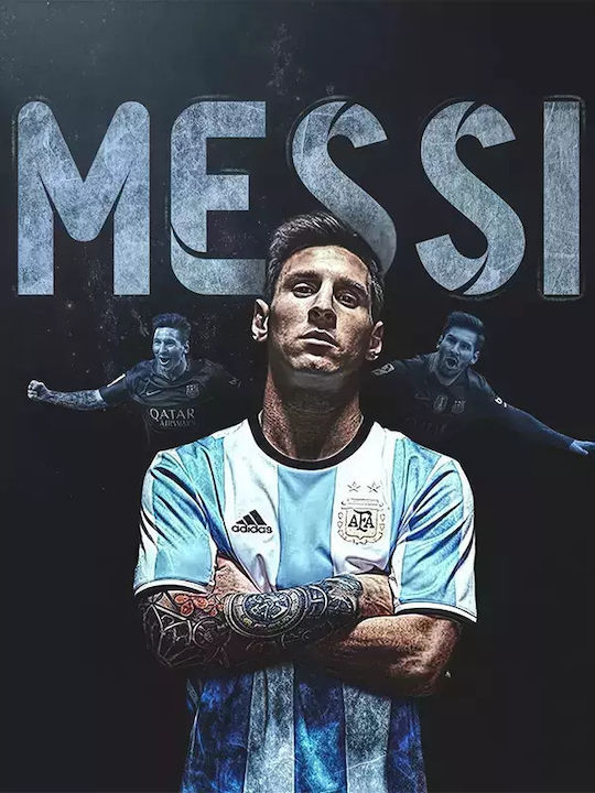 Poster Messi Sc001 21cm X 30cm Black Wooden Frame