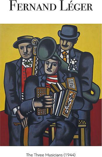 Poster Fernand Leger Three Musicians Art131 60cm X 90cm Μαύρο Ξύλινο Κάδρο