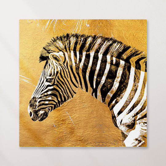 Πίνακας Καμβά Zebra In Yellow Knv2589 65cm X 65cm
