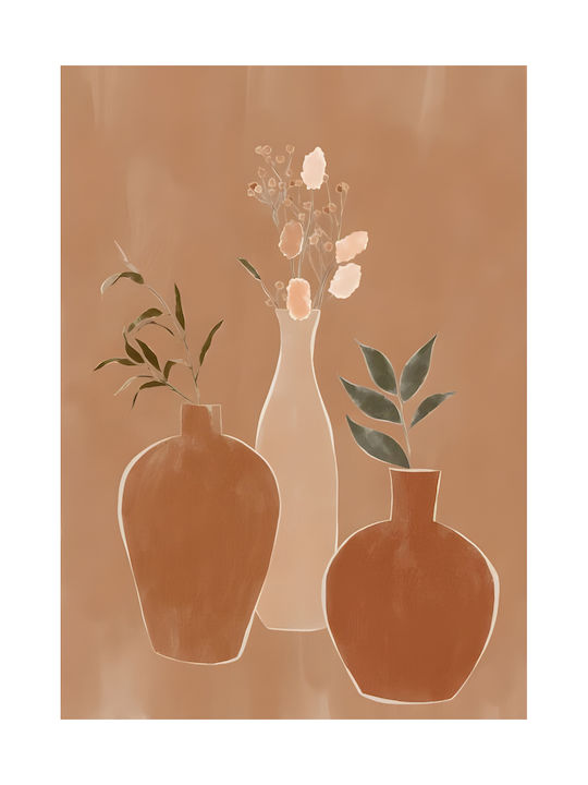 Poster Set Flower Vases Pst184 21cm X 30cm Λευκό Κάδρο Pvc 18x24