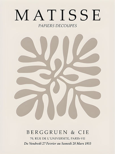 Poster Matisse Papiers Découpés Art055 21cm X 30cm Λευκό Κάδρο Pvc 18x24
