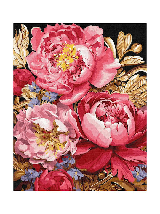 Painting by Numbers Frame 40x50cm Floral Inspiration Metallic Colors Ideyka