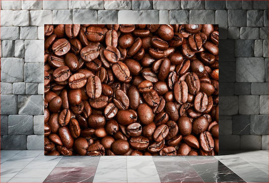 Close-up Of Coffee Beans Κοντινό Πλάνο Κόκκων Καφέ 1 σε Καμβά Close-up Of Coffee Beans Κοντινό Πλάνο Κόκκων Καφέ 1 σε Καμβά