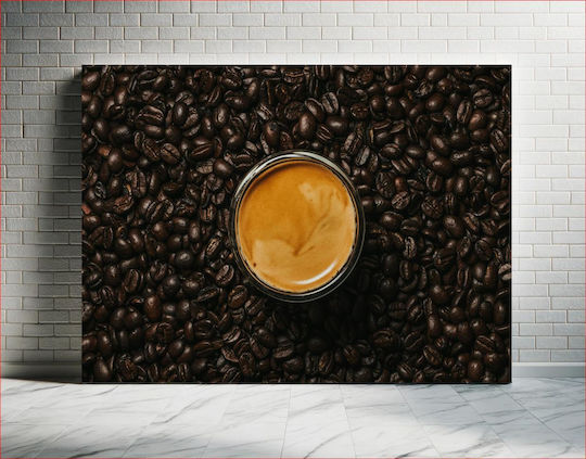 Cup Of Espresso And Coffee Beans Φλιτζάνι Εσπρέσο Και Κόκκους Καφέ σε Καμβά Cup Of Espresso And Coffee Beans Φλιτζάνι Εσπρέσο Και Κόκκους Καφέ σε Καμβά