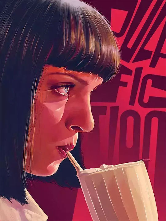 Poster Pulp Fiction Mia Wallace Mv007 30cm X 40cm Premium Black Wooden Frame