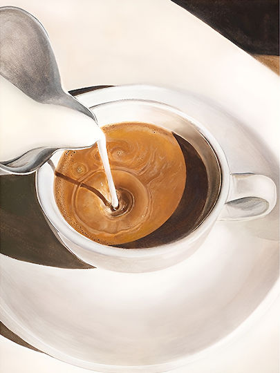 Poster Cappuccino Coffee Pst25333 21cm X 30cm Λευκό Κάδρο Pvc