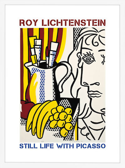 Αφίσες Poster Still Life Picasso Πόστερ Άσπρη Κορνίζα Ξύλου Πεύκου 40x50cm