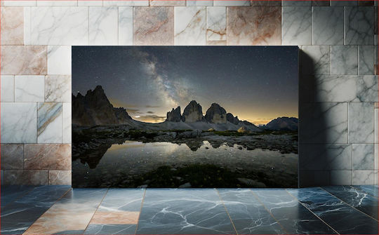 Starry Night Over Mountains Έναστρη Νύχτα Πάνω Από Βουνά 1 σε Καμβά Starry Night Over Mountains Έναστρη Νύχτα Πάνω Από Βουνά 1 σε Καμβά