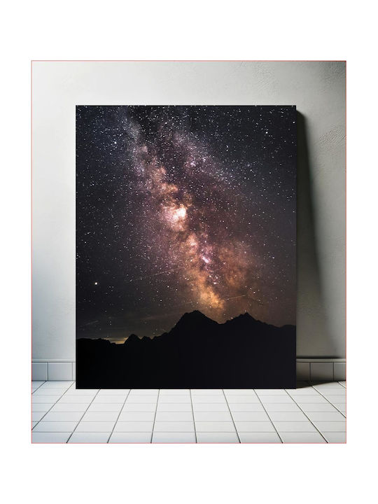 Панел Starry Night Sky Over Mountains Еднасър Нощно Небе Над Планини 70x100