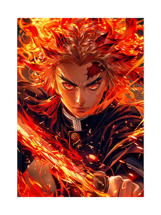 Canvas Painting Demon Slayer Tanjiro Kamado Flameheart Knv2718 45cm X 65cm