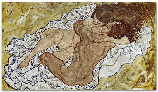 Καμβάς Egon Schiele Καθισμένο Ζευγάρι 96χ167