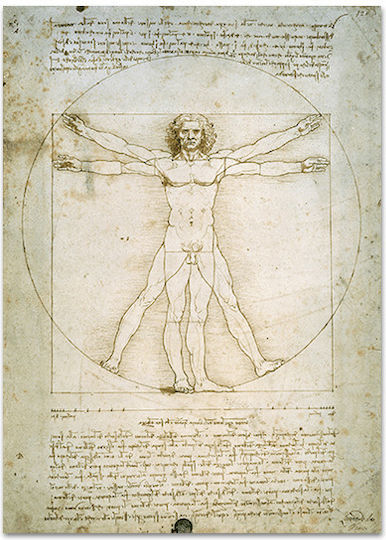 Καμβάς Leonardo Da Vinci Ο Άνθρωπος Του Βιτρούβιου 66χ93