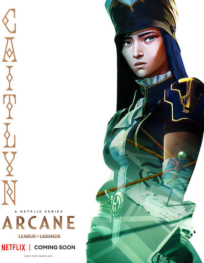 Gaming Poster Arcane League Legends Caitlyn Gm2400 21cm X 30cm Λευκό Κάδρο Pvc
