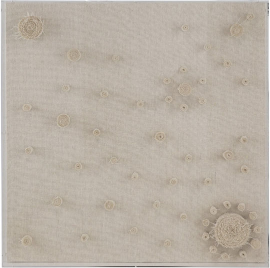 Artekko Mosaic Μπεζ Διακοσμητικός Πίνακας Υφασμάτινη Τεχνοτροπία Plexiglass Κορνίζα 60x5x60 Cm 60cm X 5cm X 60cm