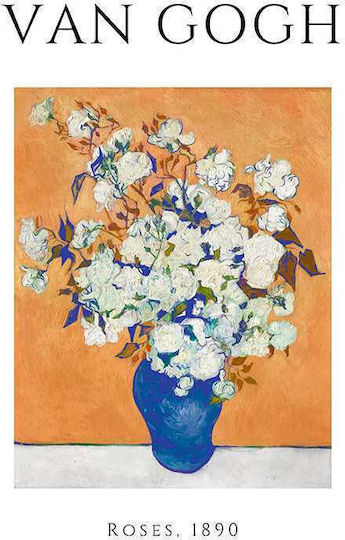 Van Gogh - Roses A Αντίγραφο του Van Gogh Ξύλινο