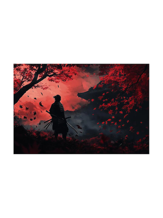 Gaming Poster Ghost Tsusima Autumn Dusk Gm2362 30cm X 40cm Frame Dark Natural Wood Brown