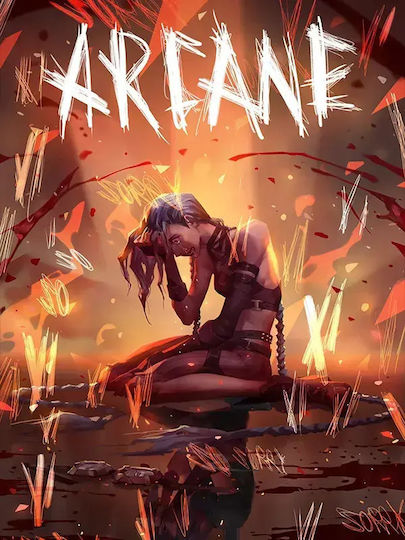 Gaming Poster Jinx Sorry Gm1114 30cm x 40cm Rahmen in Dunkel Naturholz Braun