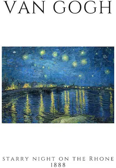 Van Gogh Starry Night On The Rhone A Αντίγραφο του Van Gogh Ξύλινο