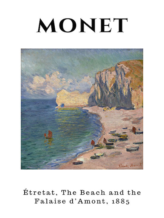 Poster Claude Monet Beach Falaise D Amont Art232 60cm x 90cm
