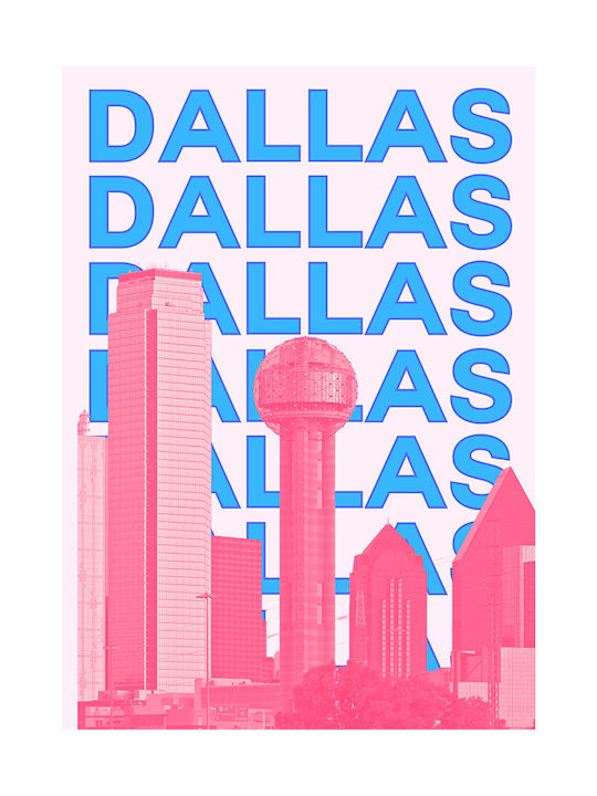Poster Dallas Pop Art Pst25505 30cm X 40cm White Wooden Frame