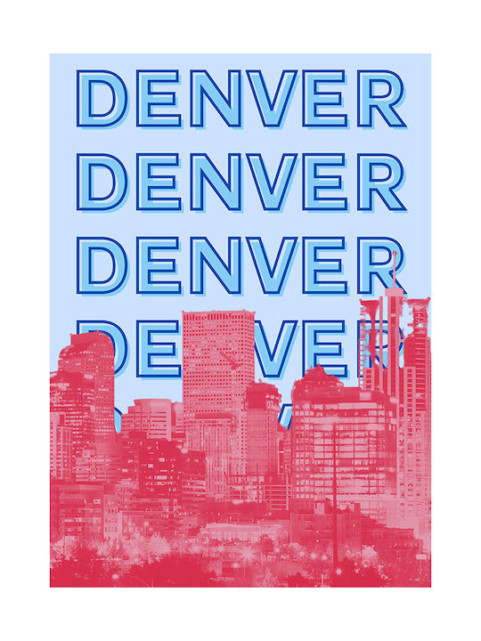 Poster Denver Pop Art Pst25519 21cm X 30cm Μαύρη Ξύλινη Κορνίζα
