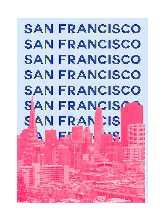 Poster San Francisco Pop Art Pst25516 21cm X 30cm Λευκό Κάδρο Pvc