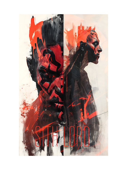 Poster Star Wars Darth Maul Mv305 21cm x 30cm Weißer Kunststoffrahmen