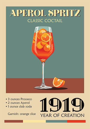Vintage Aperol Spritz Classic Cocktail P