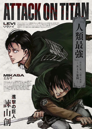 Poster Attack On Titan Levi & Mikasa Ackermann An131 21cm X 30cm Λευκό Κάδρο Pvc