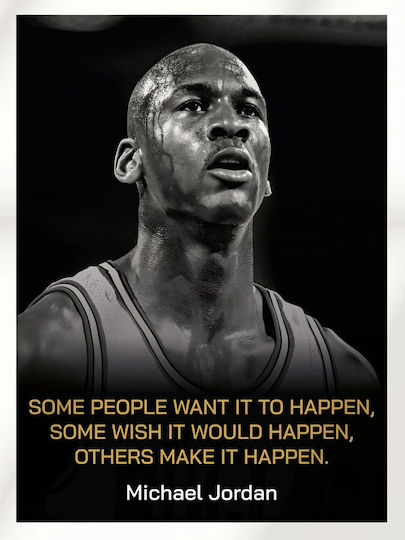 Плакат Nba Michael Jordan Snk288 21см X 30см Бяла Рамка Pvc