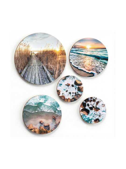Boho Posters Wall Of Bedroom Of Living Room Paintings Round Sea Beach