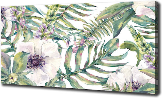Canvas Painting Living Room Everyday Decoration Ferns Flowers 140x70 Cm
