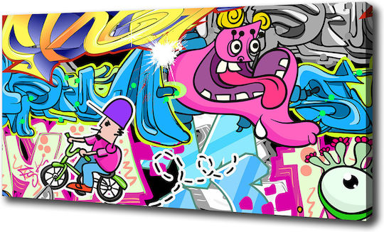 Wall Canvas Painting Suitable for Permanent Decoration Graffiti 100x50 Cm