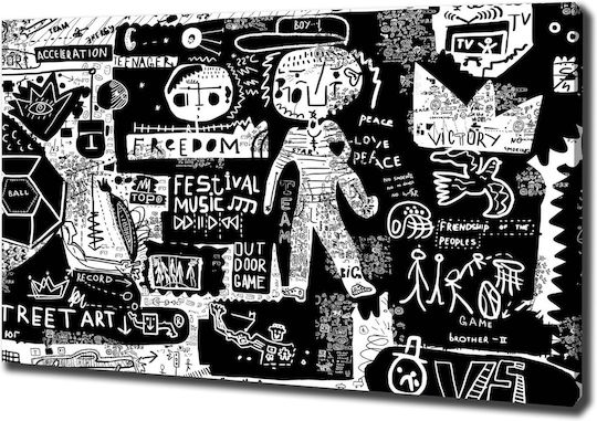 Canvas Painting Bedroom Aesthetic Decoration Graffiti 100x70 Cm