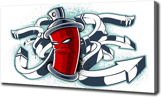 Wall Canvas Painting Designed Demanding Graffiti 140x70 Cm