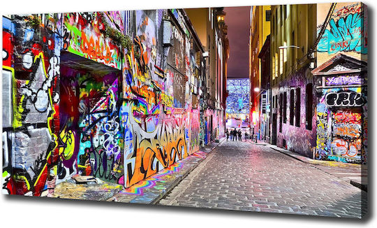 Wall Canvas Painting High Quality Print Colorful Graffiti 140x70 Cm
