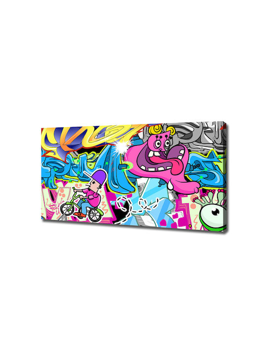 Wall Canvas Painting Suitable Permanent Decoration Graffiti 120x60 Cm