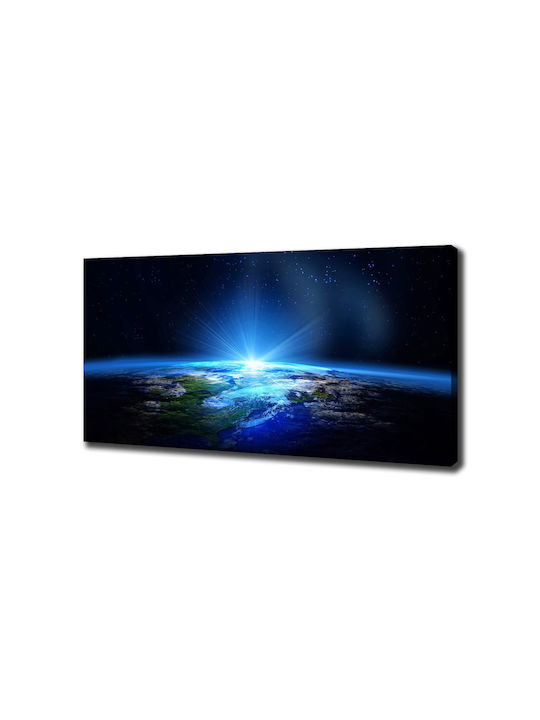 Wall Canvas Painting Durable Construction Materials Planet Earth 140x70 Cm