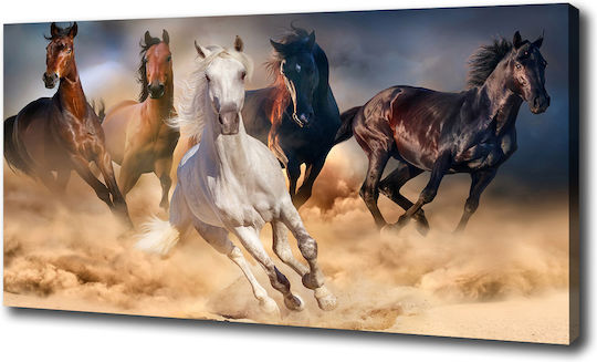 Panou Pânză Living Decorare Zilnică Cai În Galop 100x50 Cm